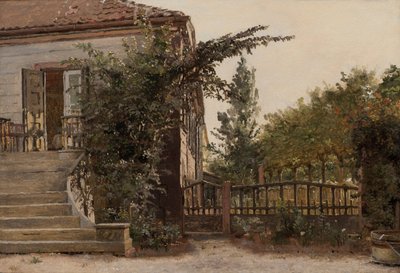 I gradini del giardino che conducono allo studio dell